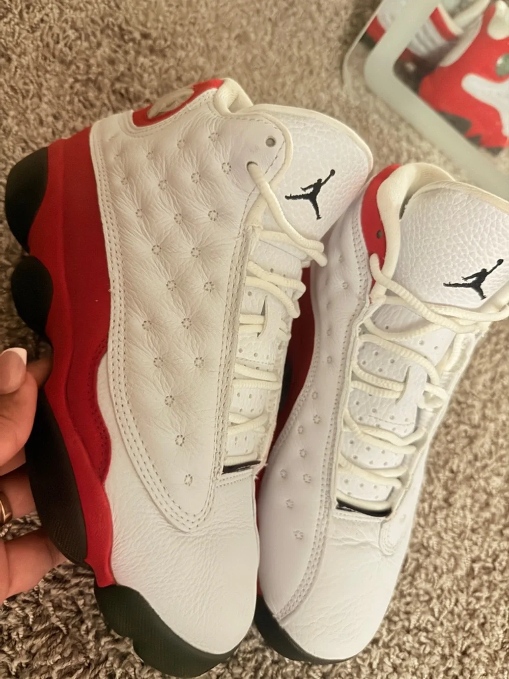 Air Jordan 13 Retro White Red Black Sneakers - Picture 1 of 4